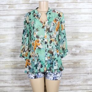 Sundance Mix Print Floral Blouse sz XS